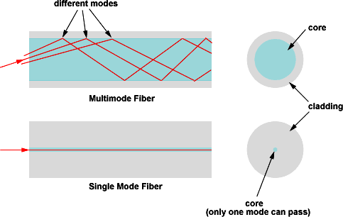 Multimode and Single-mode Fiber
